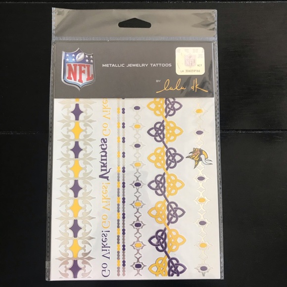 Minnesota Vikings Lulu DK Metallic Jewelry Tattoo - Picture 1 of 2